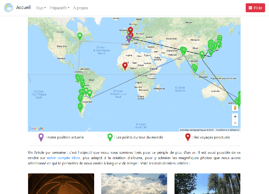 Projet : blog de voyage awaq.fr